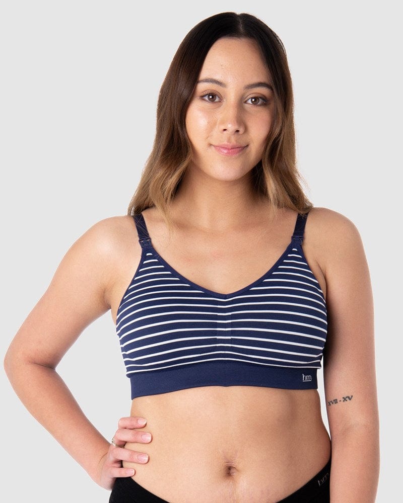 hotmilk My Necessity FlexFit Nursing Bra - Navy Stripe Navy Stripe