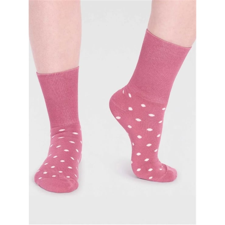 Hotter Amara Organic Cotton Spot Walker Socks Dusty Rose