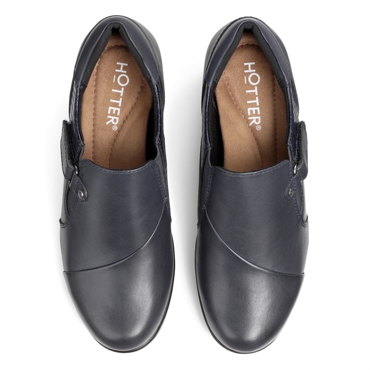 Hotter Barnet Shoes Navy Snake