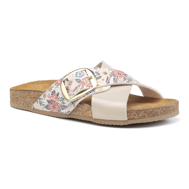 Hotter Camila Sandals Beige Floral