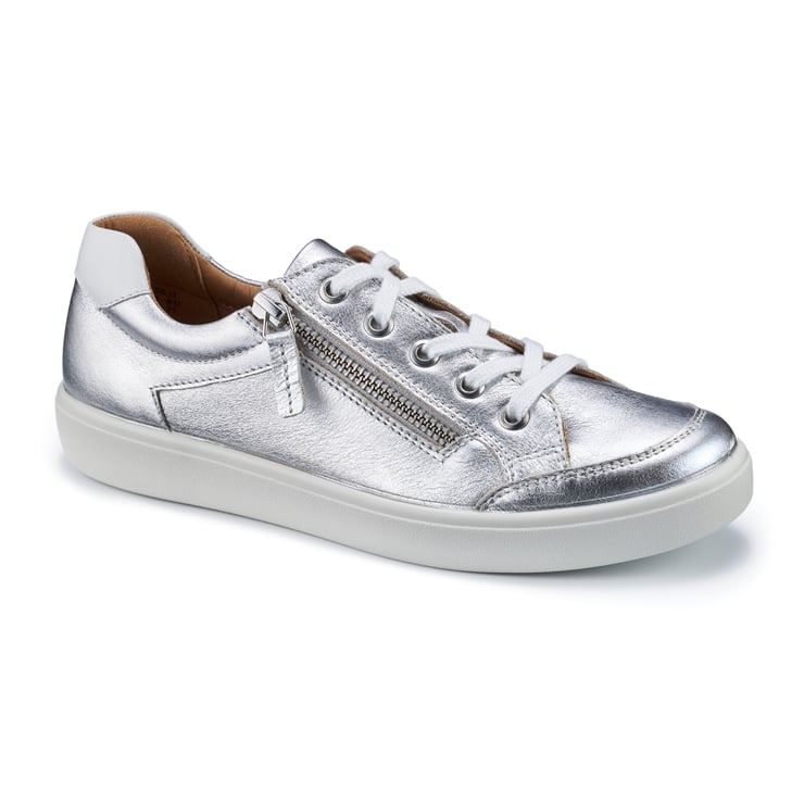 Hotter Chase II Trainers Silver Metallic / White