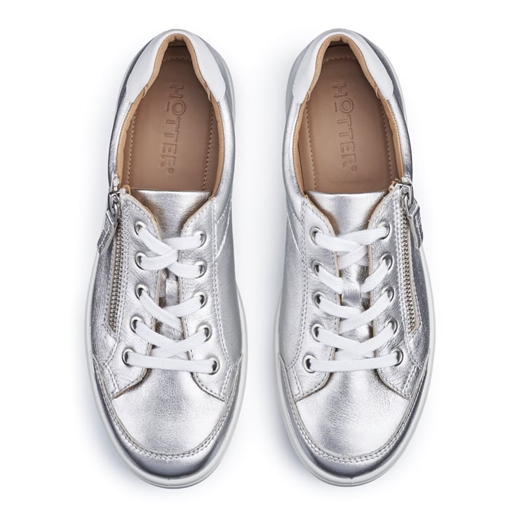 Hotter Chase II Trainers Silver Metallic / White