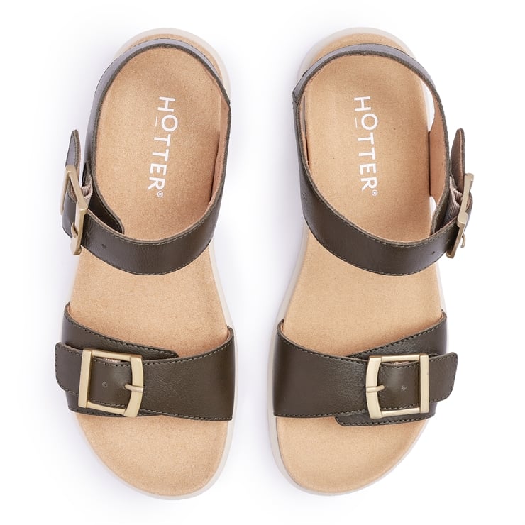 Hotter Corfu Sandals Khaki