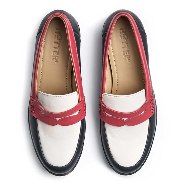 Hotter Dorset Shoes Navy / Salsa