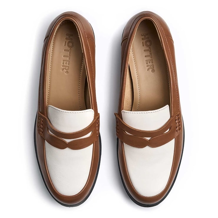 Hotter Dorset Shoes Rich Tan / White Sand