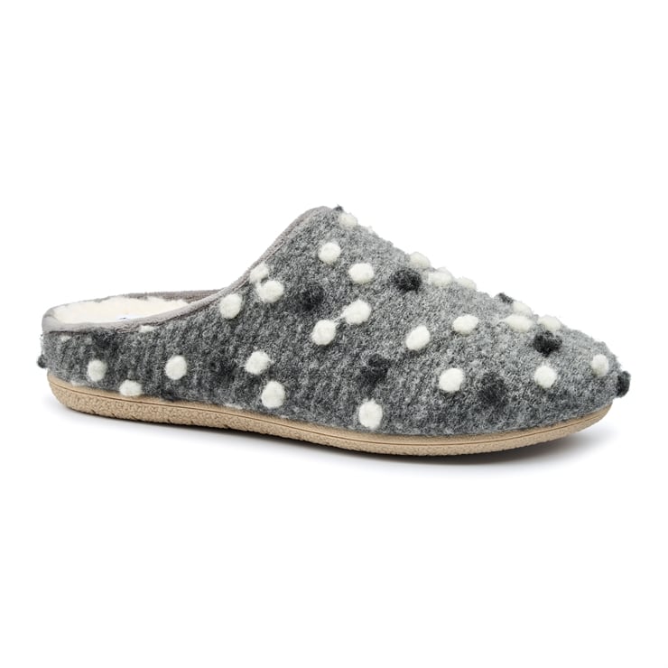Hotter Dotty Slippers Grey