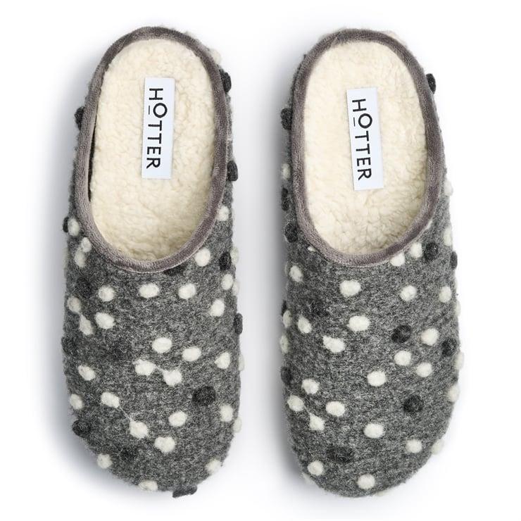 Hotter Dotty Slippers Grey