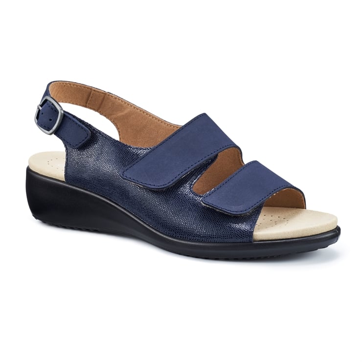 Hotter Easy II Sandals Denim Navy Lizard