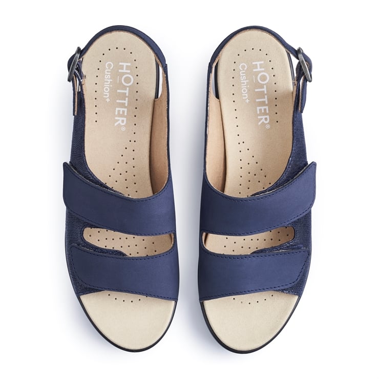 Hotter Easy II Sandals Denim Navy Lizard