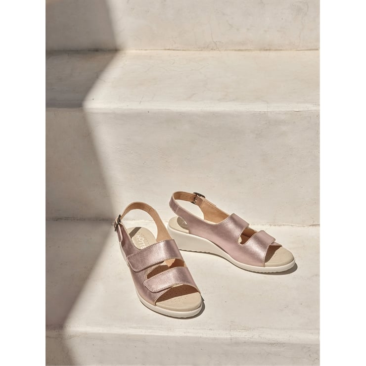 Hotter Easy II Sandals Pewter Metallic