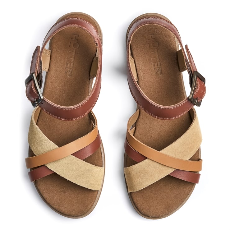 Hotter Eleanor Sandals Tan Multi