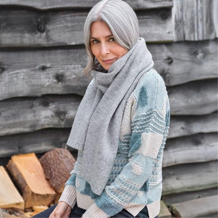 Hotter Essential Lambswool Scarf Grey Marl