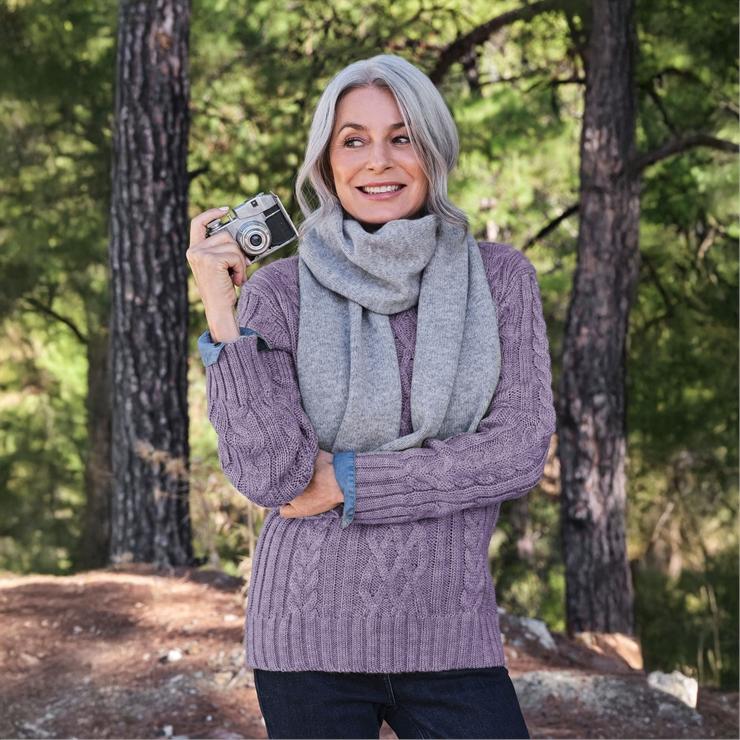 hotter Essential Lambswool Scarf Grey Marl