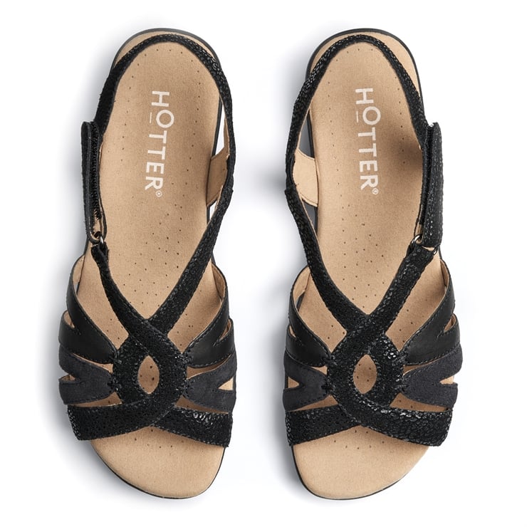 Hotter Flare Sandals Black Multi