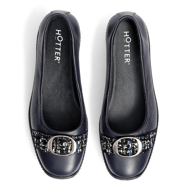 Hotter Grace Shoes Navy / Midnight Tweed
