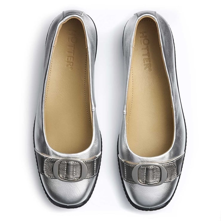 Hotter Grace Shoes Silver / Pewter