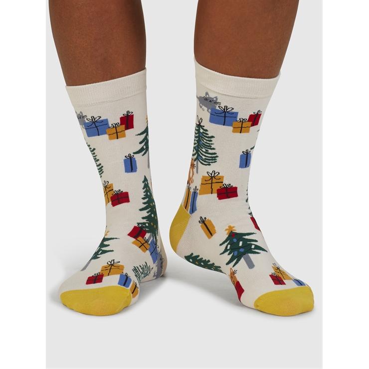 Hotter Jemila Christmas Socks Stone White
