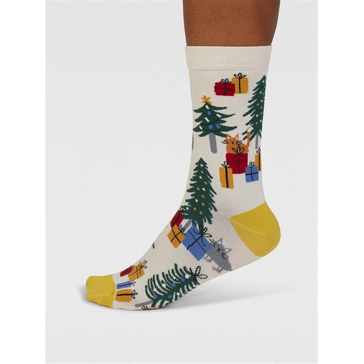 hotter Jemila Christmas Socks Stone White