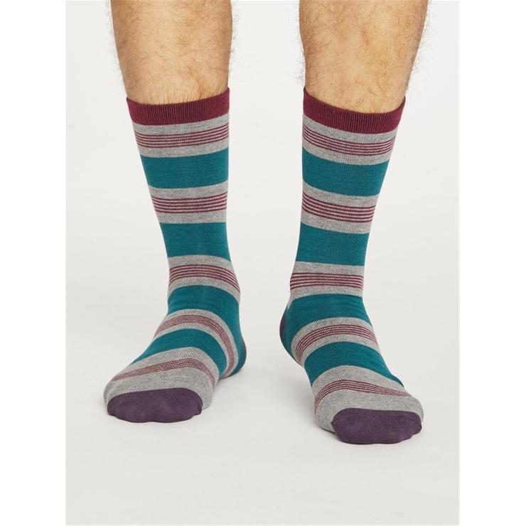 Hotter Jesper Stripe Socks Mid Grey Marle