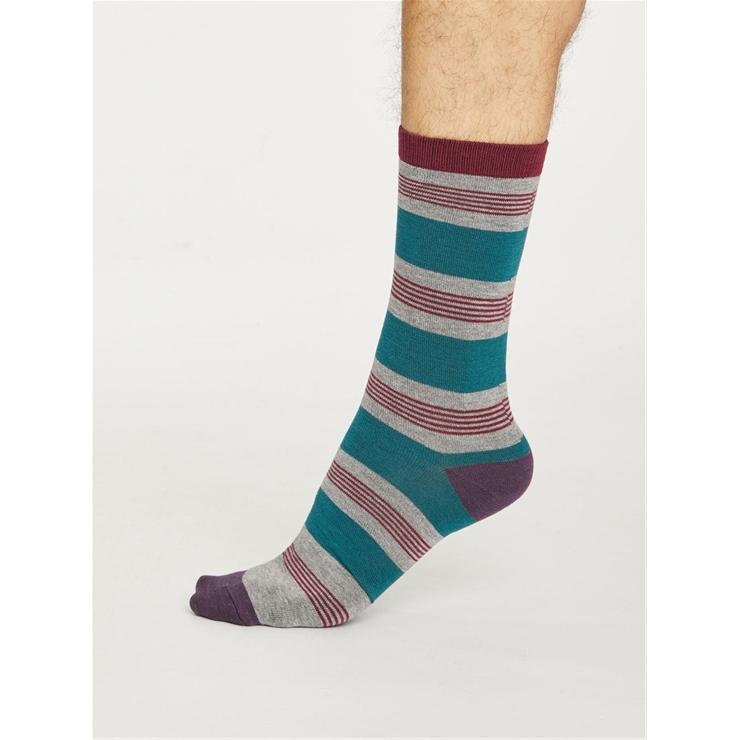 hotter Jesper Stripe Socks Mid Grey Marle