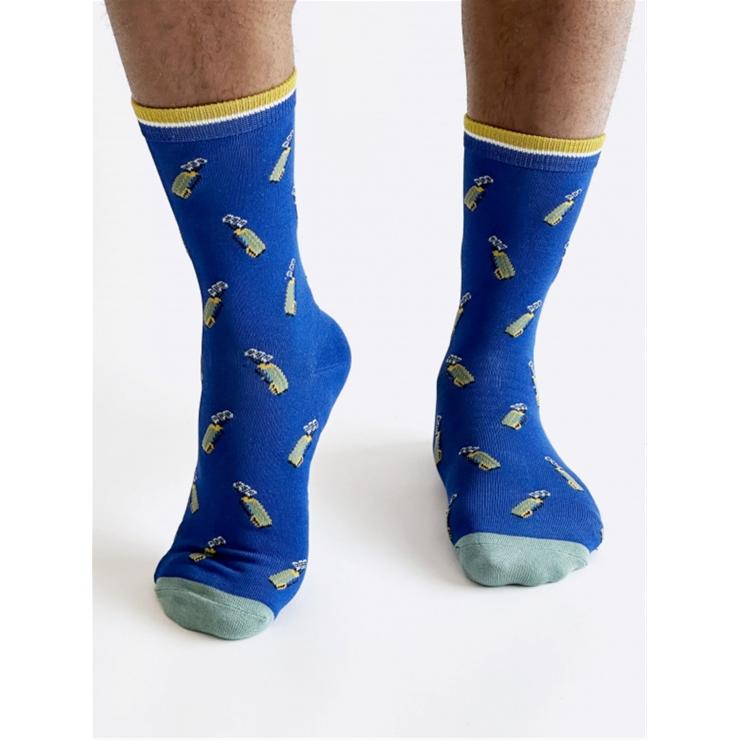 Hotter Keane Golf Bamboo Socks Dusky Blue