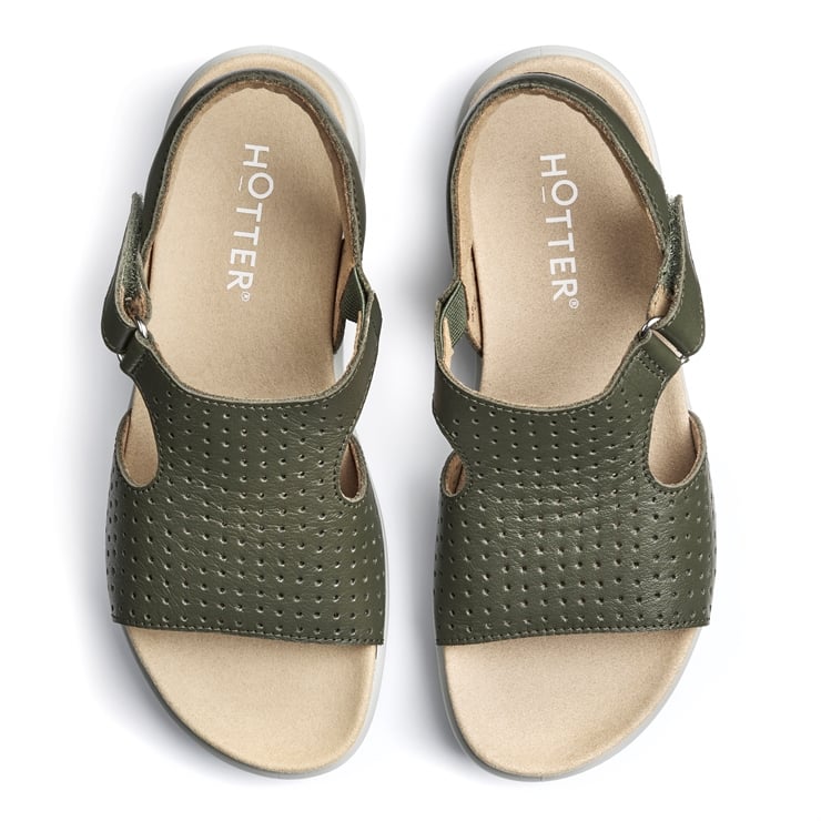 Hotter Marbella Sandals Khaki