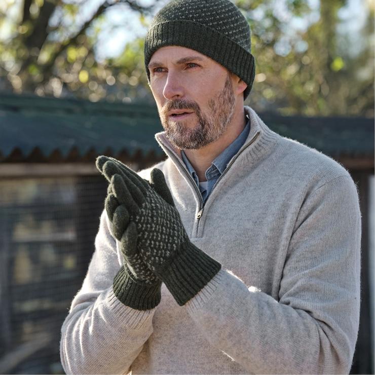 hotter Men's Stitch & Stripe Gloves Charcoal Green