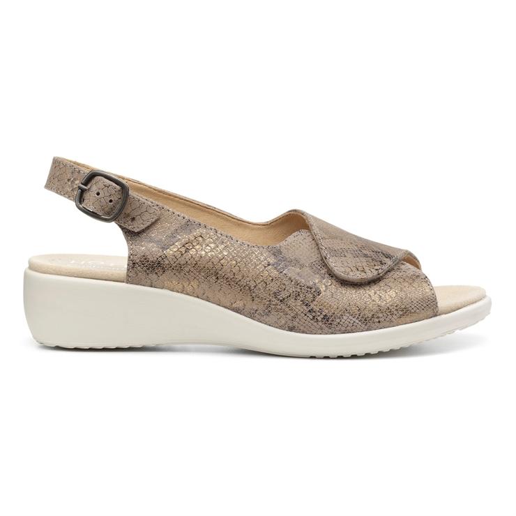 hotter Olivia Sandals Taupe / Gold Snake