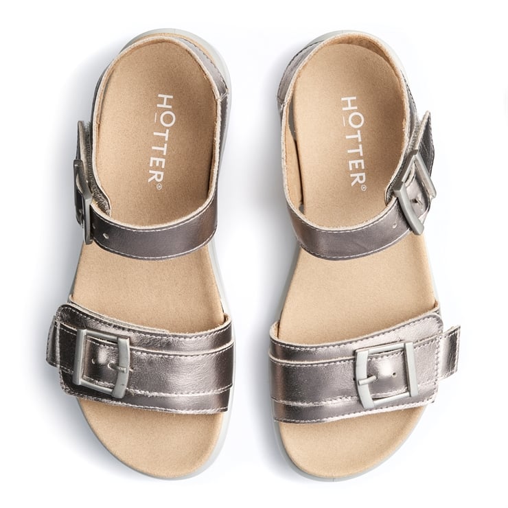 Hotter Palma Sandals Pewter
