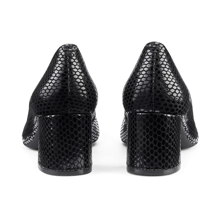Hotter Polka Heels Black Reptile