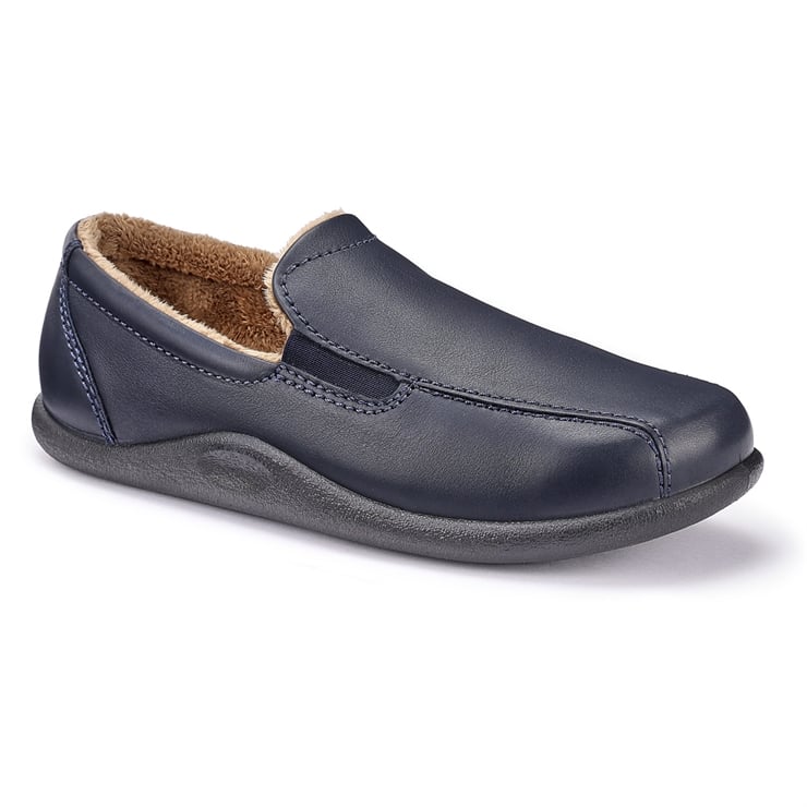 Hotter Relax Slippers Navy Leather