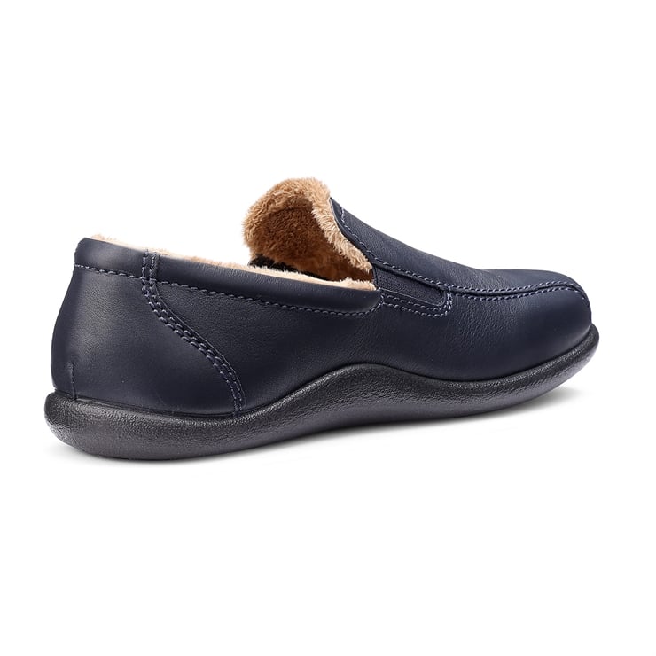 Hotter Relax Slippers Navy Leather