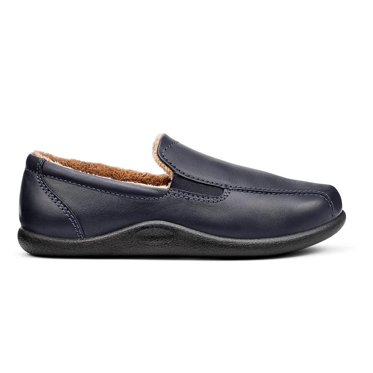 hotter Relax Slippers Navy Leather