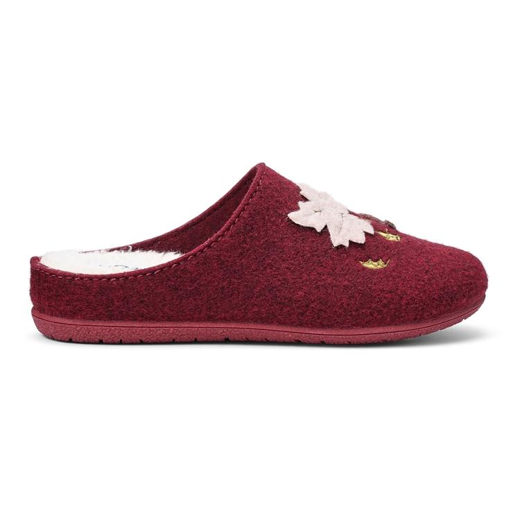 hotter Season Slippers Maroon Leaves