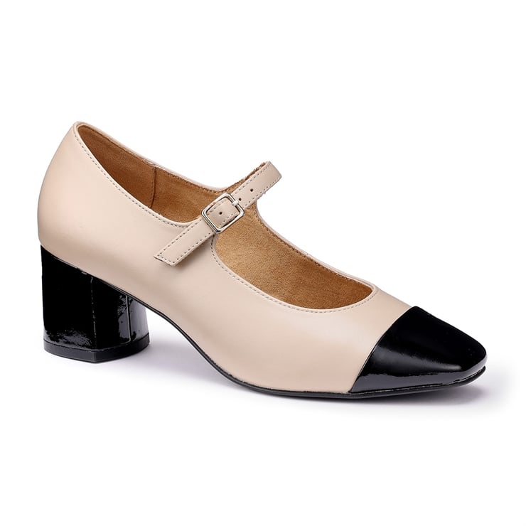 Hotter Shimmer Heels Beige / Black