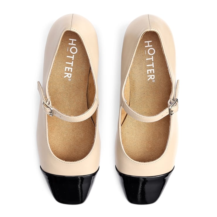 Hotter Shimmer Heels Beige / Black