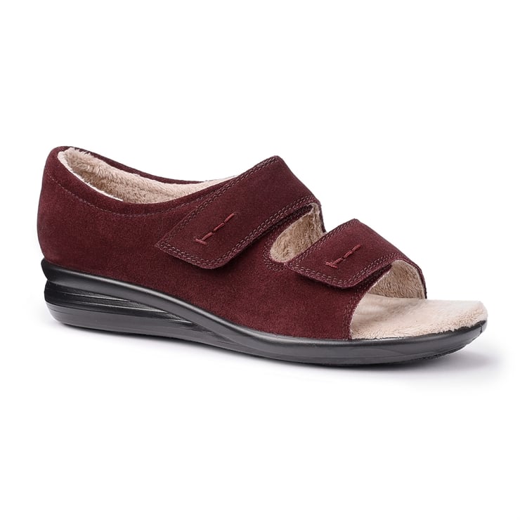 Hotter Siesta Slippers Maroon
