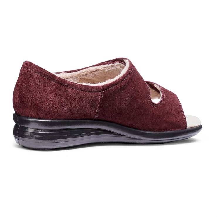 Hotter Siesta Slippers Maroon