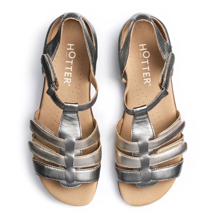Hotter Solei Sandals Pewter Multi
