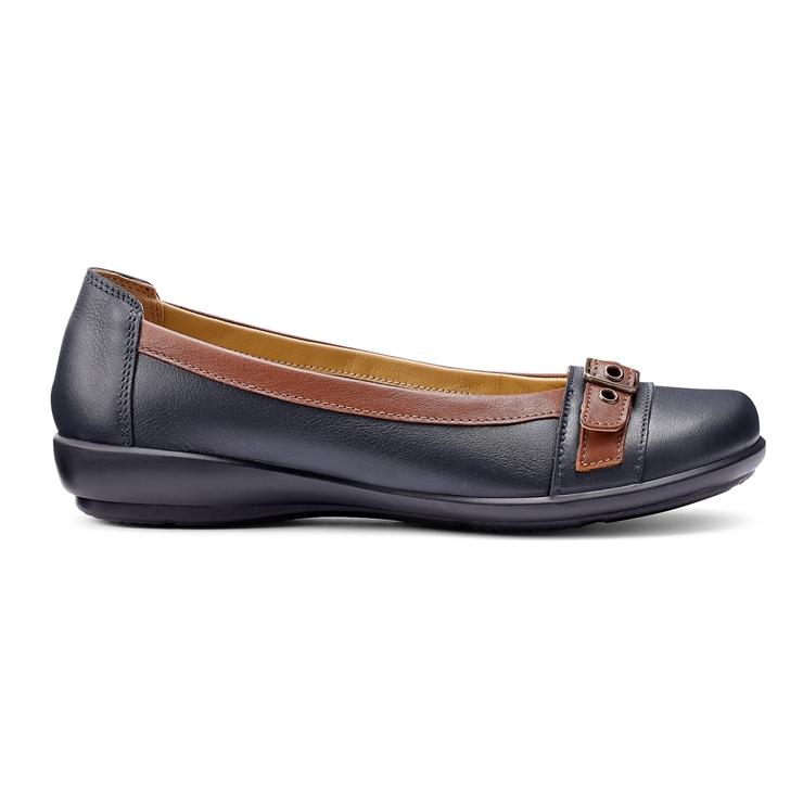 hotter Sparrow Shoes Navy / Rich Tan