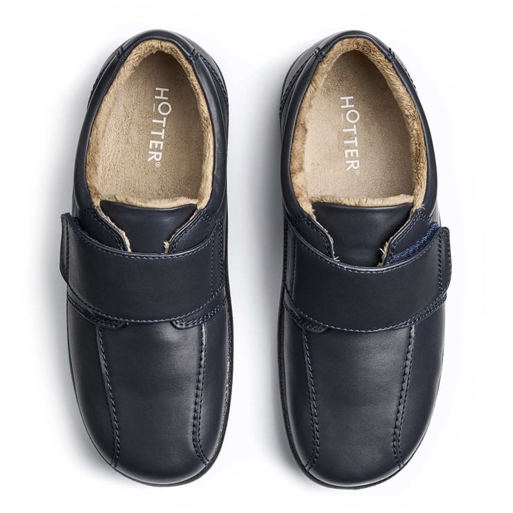 Hotter Unwind Slipper Navy Leather