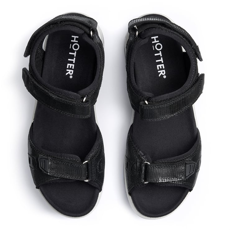 Hotter Walk II Sandals Black Lizard