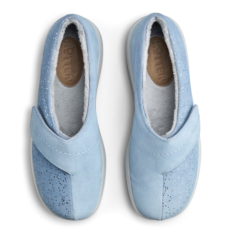 Hotter Wrap Slippers Faded Denim Sparkle