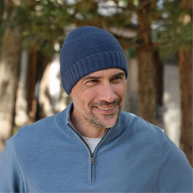 hotter Men's Essential Lambswool Beanie Hat Dark Denim