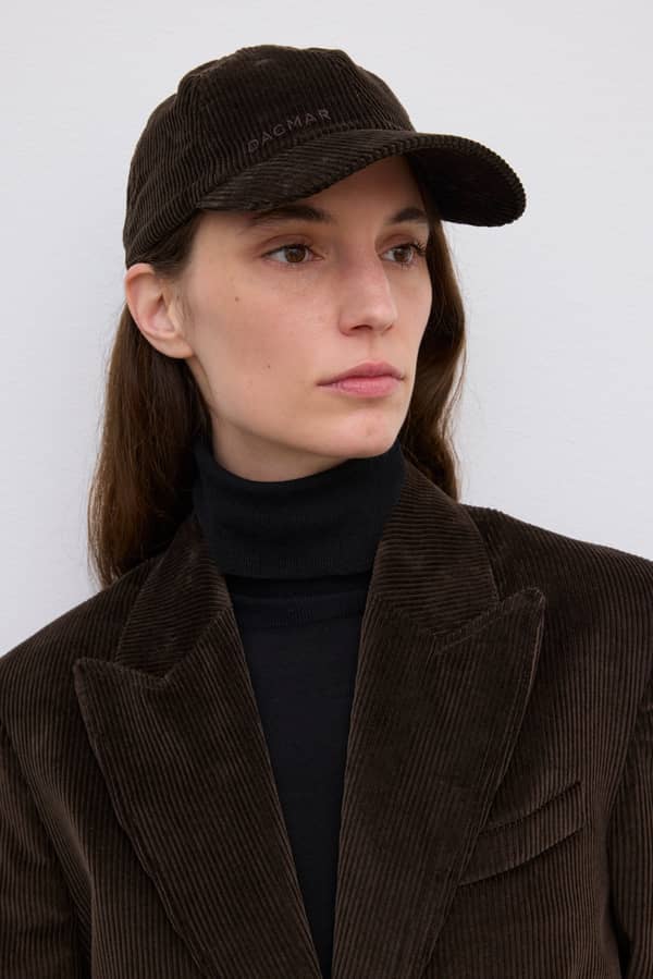 House Of Dagmar Belts & Scarves Corduroy Cap Cacao Brown