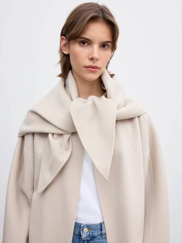 House Of Dagmar Belts & Scarves Doublé Scarf Chalk Beige