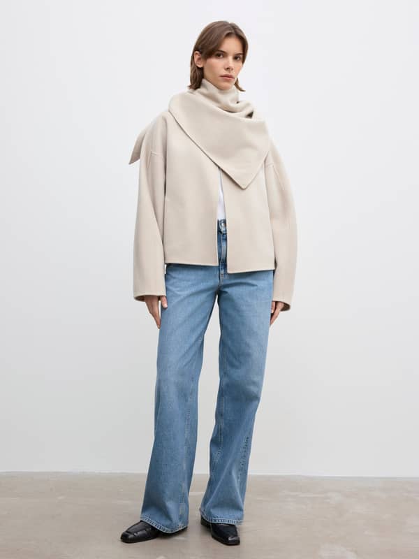House Of Dagmar Belts & Scarves Doublé Scarf Chalk Beige