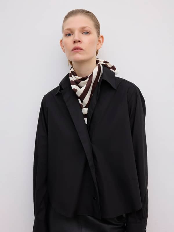 House Of Dagmar Belts & Scarves Small Silk Scarf White Brown