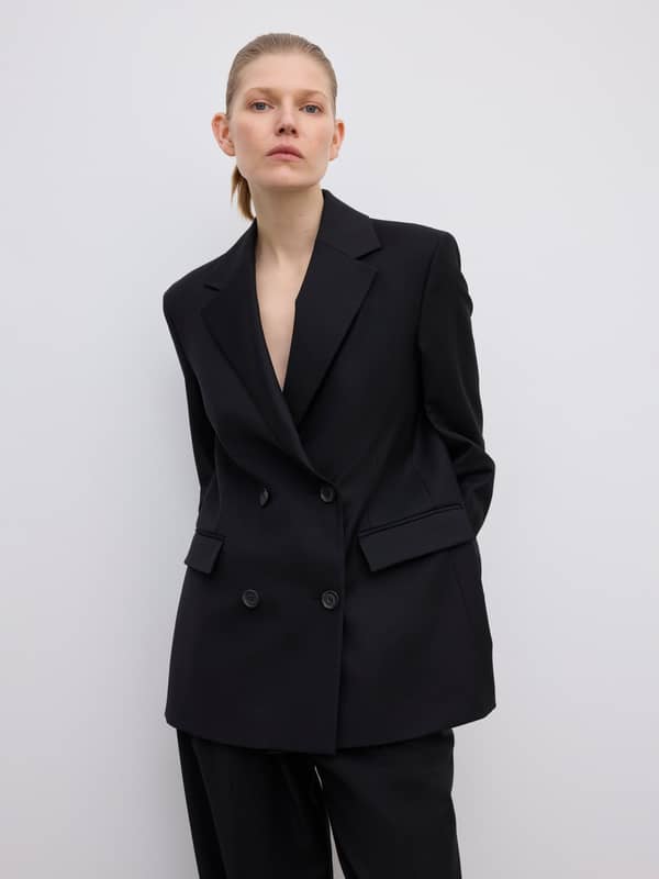 House Of Dagmar Blazers Classic Wool Blazer Black Black