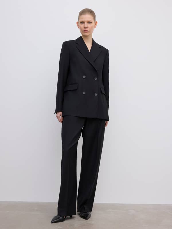 House Of Dagmar Blazers Classic Wool Blazer Black Black